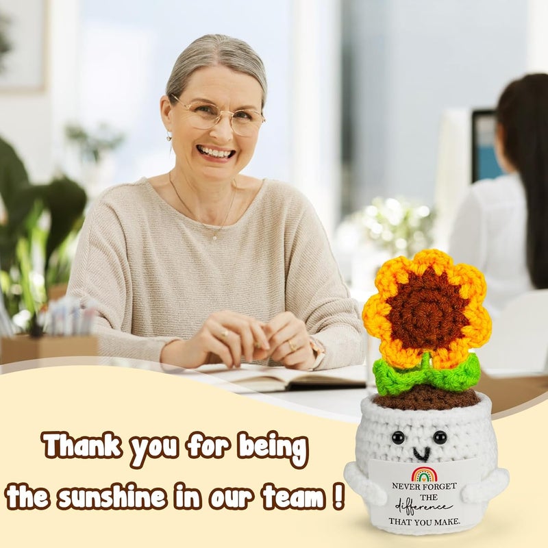 MBL Funny Boss Coworker Gifts - Cool Gag Crochet Sunflower Thanksgiving Retirement Appreciation Leaving Going Away Farewell Christmas Stocking Stuffers Office Gift for Boss Lady Women Men Employee - Image 5